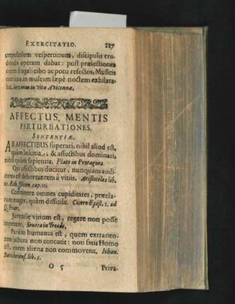 Affectus, mentis perturbationes.