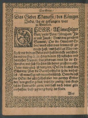 Das Gebet Manasse ...