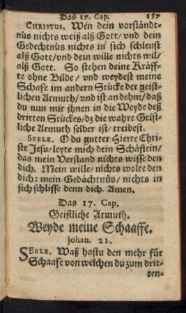 Das 17. Cap. Geistliche Armuth.