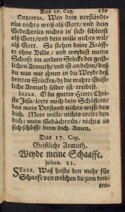 Das 17. Cap. Geistliche Armuth.