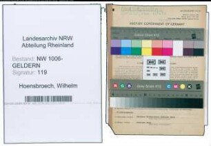 Entnazifizierung Wilhelm Hoensbroech , geb. 20.05.1908 (Landwirt)