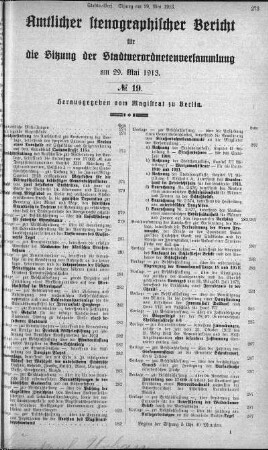 No 19, 29. Mai 1913