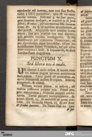 Punctum X. Sed libera nos â malo.