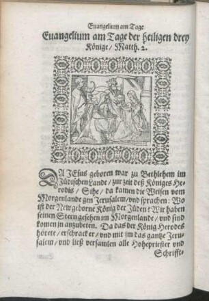 Euangelium am Tage der heiligen drey Könige/ Matth. 2.
