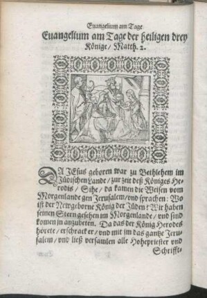 Euangelium am Tage der heiligen drey Könige/ Matth. 2.