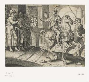 Verlorener Sohn verläßt seines Vaters Haus, Blatt 1 der Folge "Gleichnis vom verlorenen Sohn"