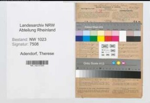 Entnazifizierung Therese Adendorf , geb. 11.08.1897 (Sekretaerin)