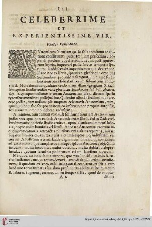 Celeberrime et experientissime vir, fautor venerande