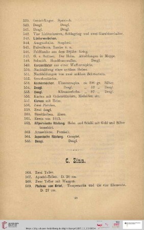 C. Zinn (Nr. 566-631)