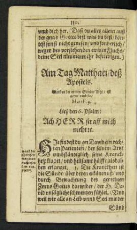 Am Tag Matthaei/ deß Apostels.
