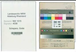 Entnazifizierung Grete Schepers , geb. 21.03.1916 ()