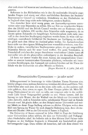 Humanistisches Gymnasium - ja oder nein?