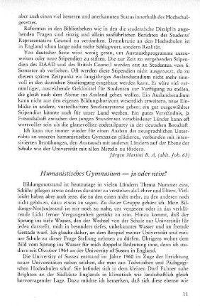Humanistisches Gymnasium - ja oder nein?