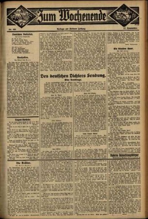 Zweite Ausgabe vom Sonntag, den 12. November 1933.