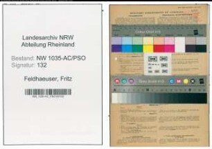 Entnazifizierung Fritz Feldhaeuser , geb. 19.01.1896 (Arbeiter)