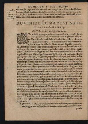 Dominica Prima Post Nativitatem Christi,