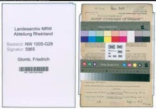 Entnazifizierung Friedrich Glomb , geb. 06.01.1894 (Bahninspektor)