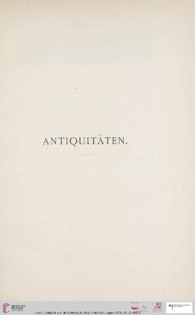 Antiquitäten (Nr. 1 - 780)