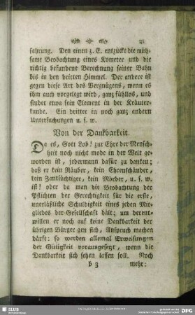 Von der Dankbarkeit