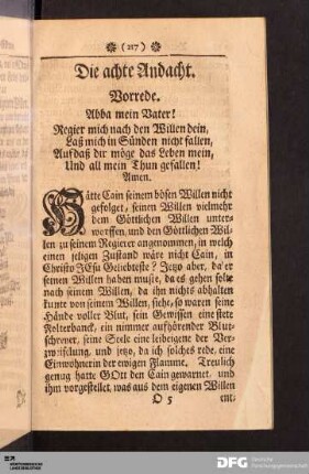 Die achte Andacht.