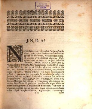 Vita Friderici Wilhelmi, ducis Meclenburgici glor. record. ex ejusdem actis, sive constitutionibus colligenda