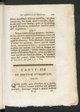 Caput XVII. De Gentium Humanitate