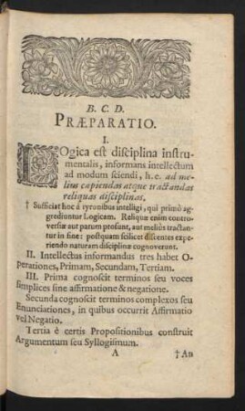 B. C. D. Praeparatio.