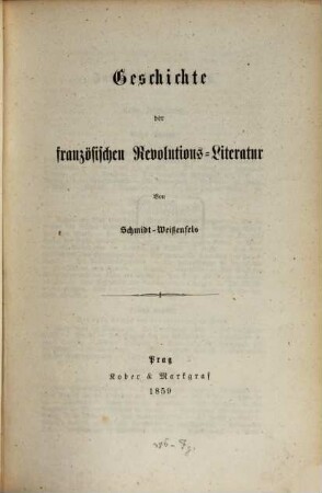 Geschichte der französischen Revolutions-Literatur