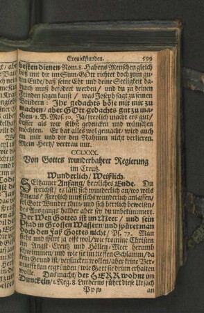 CCLXXX. Von Gottes wunderbahrer Regierung im Creutz. Wunderlich/ Weißlich.