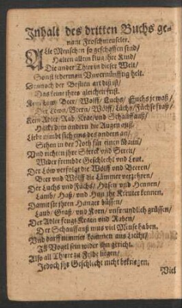 Inhalt des dritten Buchs genant Froschmeuseler.