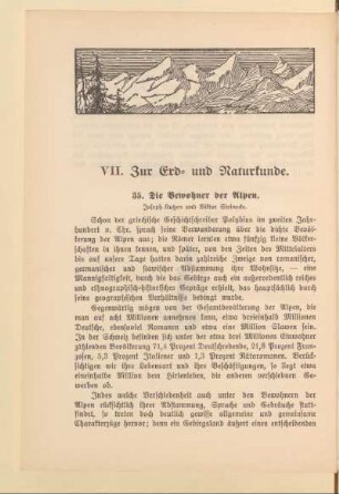 VII. Zur Erd- und Naturkunde