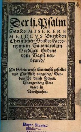 Der LI. Psalm Davids, Miserere mei Deus