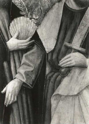 Unbekannter Meister (etwa 1460). Reste eines Altars. Ausschnitt aus dem linken Flügel. Öl auf Holz ?. Dessau: Privatbesitz