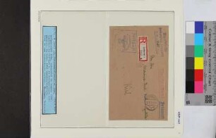 Dienstbrief Einschreiben, Schiffsname/Landeinheit: 3. Minensuchflottille Kommando, Feldpostnr. 30025; Frankatur, Mi.-Nr.: [Keine]; Poststempel: Cuxhaven 1g 26.8.42.9-10 V; Nebenstempel: Feldpost Kriegsmarine Dienststelle Feldpost-Nr. 30025