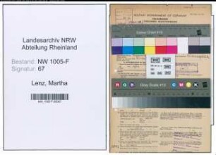 Entnazifizierung Martha Lenz , geb. 10.04.1902 (Bueroangestellte)