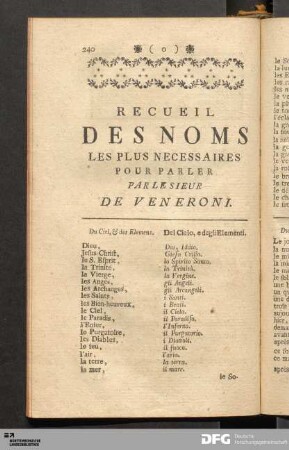 Recueil Des Noms Les Plus Necessaires Pour Parler Parlesieur De Veneroni