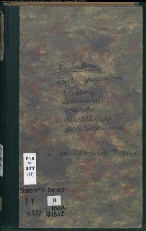 Kirchenbuchduplikat der katholischen Gemeinden in Paderborn, Kreis Paderborn (GHT 1860-1862). (Gemeinde: Katholische Gemeinden Paderborn )