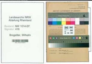 Entnazifizierung Wilhelm Brogsitter , geb. 26.09.1900 (Bankangestellter)