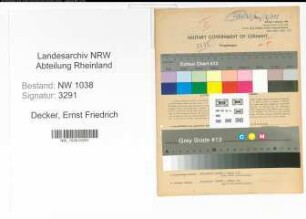 Entnazifizierung Ernst Friedrich Decker , geb. 02.01.1891 (Lokfuehrer)
