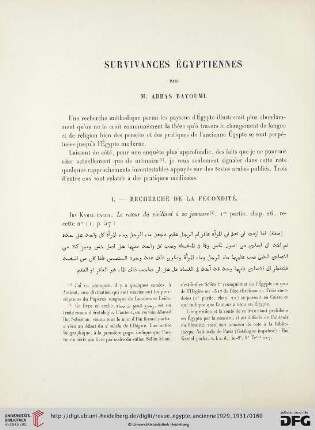 3: Survivances égyptiennes