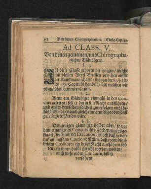Ad Class. V. Von denen gemeinen/ und Chirographarischen Gläubigern. § I. - 3.