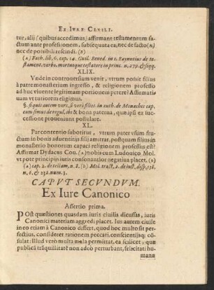 Caput Secundum Ex Iure Canonico