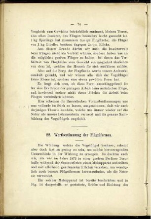 Wertbestimmung der Flügelformen.