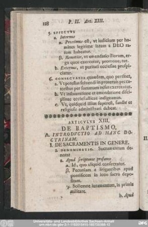 Articulus XIII. De Baptismo.