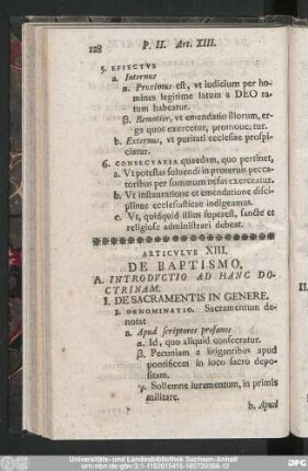 Articulus XIII. De Baptismo.
