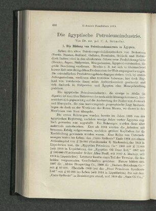 Die ägyptische Petroleumindustrie.