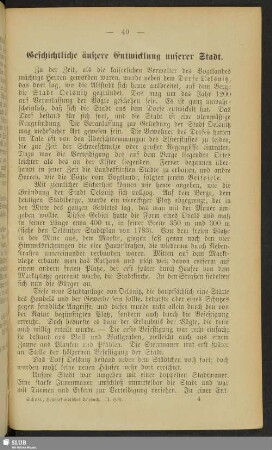 Geschichtliche äußere Entwicklung unserer Stadt