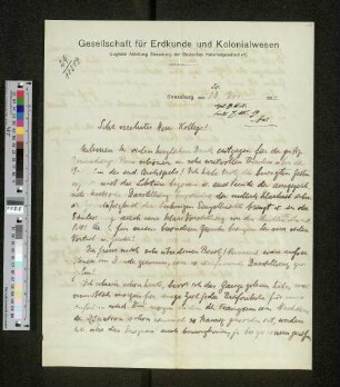 Brief an Arthur Wichmann