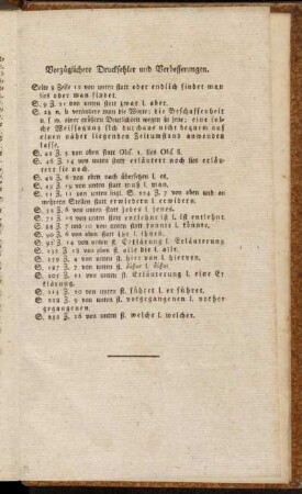 Vorzüglichere Druckfehler und Verbesserungen