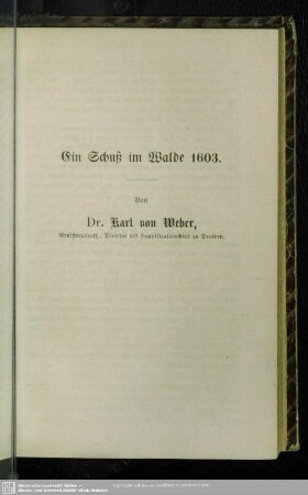 Ein Schuß im Walde 1603
